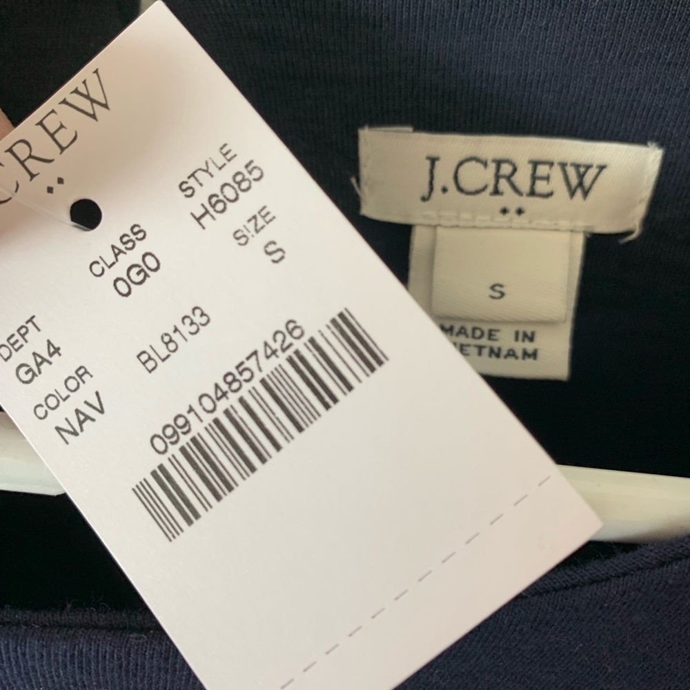 SALE New J.Crew Factory Navy Long Sleeve Dress SM - Picture 5 of 8